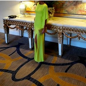 BCBG Neon Yellow Janus One Gown Size 0